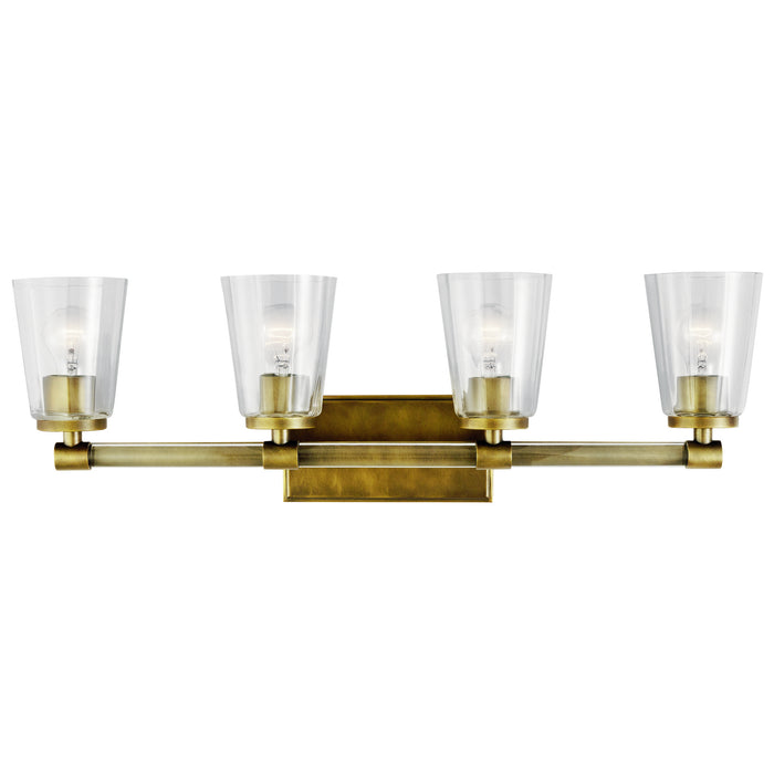Kichler 45869NBR Four Light Bath, Natural Brass