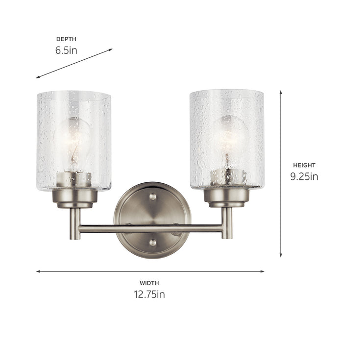 Kichler 45885NI Two Light Bath, Brushed Nickel