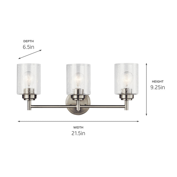 Kichler 45886NI Three Light Bath, Brushed Nickel