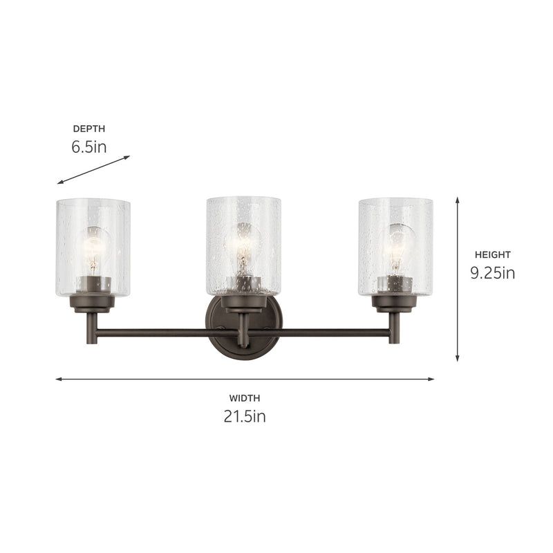 Kichler 45886OZ Three Light Bath, Olde Bronze