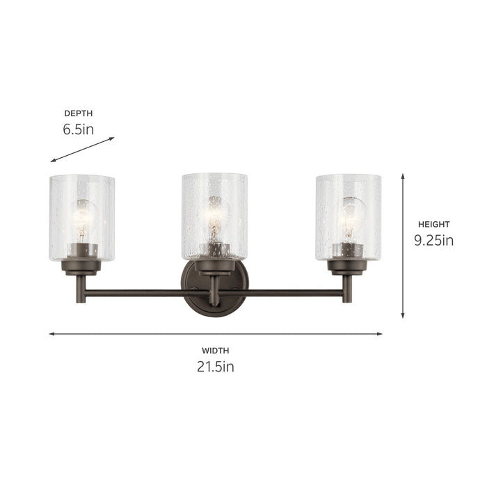 Kichler 45886OZ Three Light Bath, Olde Bronze