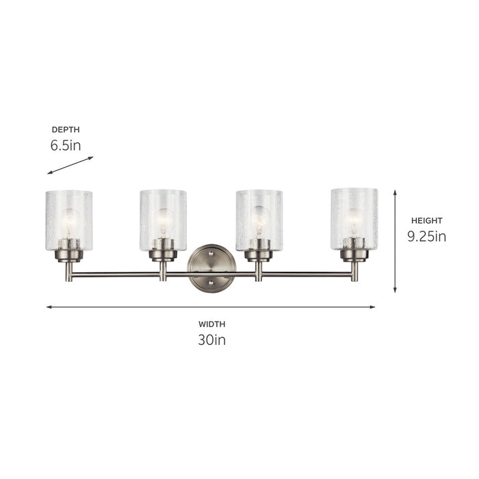 Kichler 45887NI Four Light Bath, Brushed Nickel