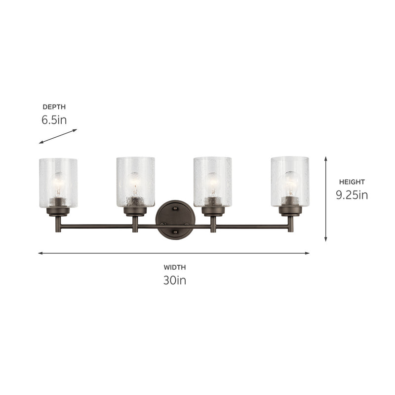Kichler 45887OZ Four Light Bath, Olde Bronze