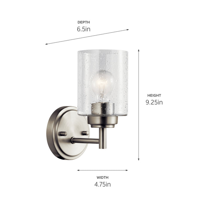Kichler 45910NI One Light Wall Sconce, Brushed Nickel