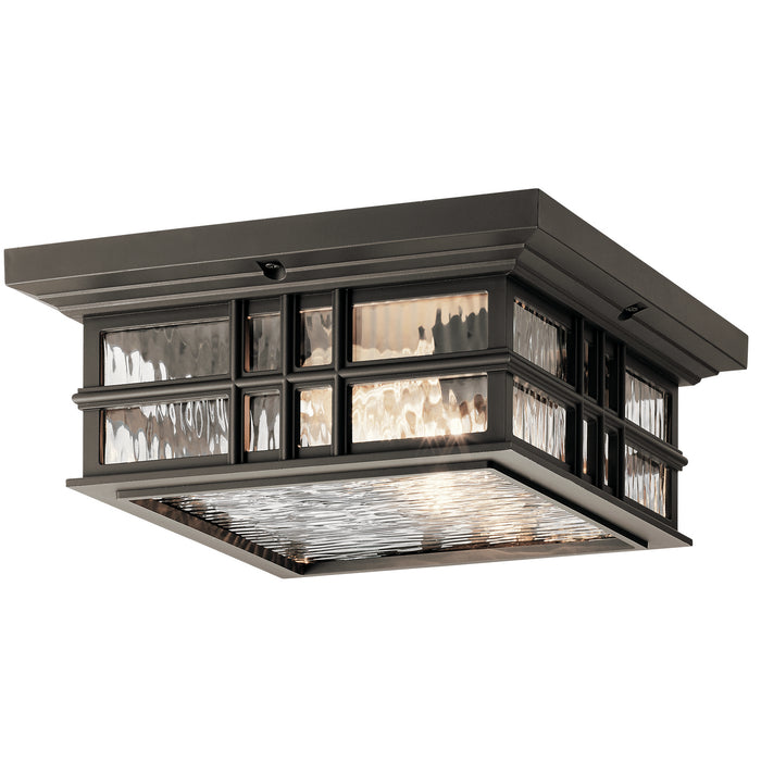 Kichler 49834OZ Two Light Outdoor Ceiling Mount, Olde Bronze