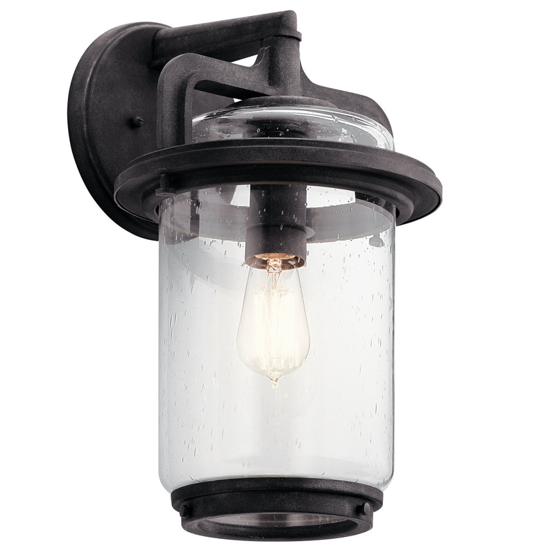 Kichler 49866WZC One Light Outdoor Wall Mount, Weathered Zinc