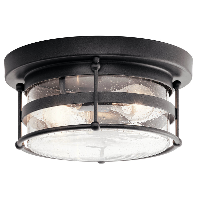 Kichler 49965AVI Two Light Outdoor Ceiling Mount, Anvil Iron