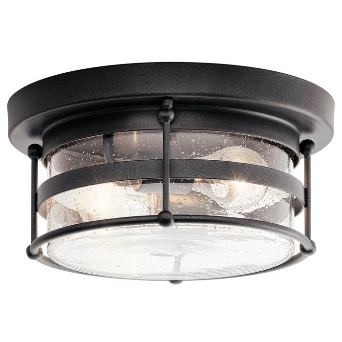 Kichler 49965AVI Two Light Outdoor Ceiling Mount, Anvil Iron