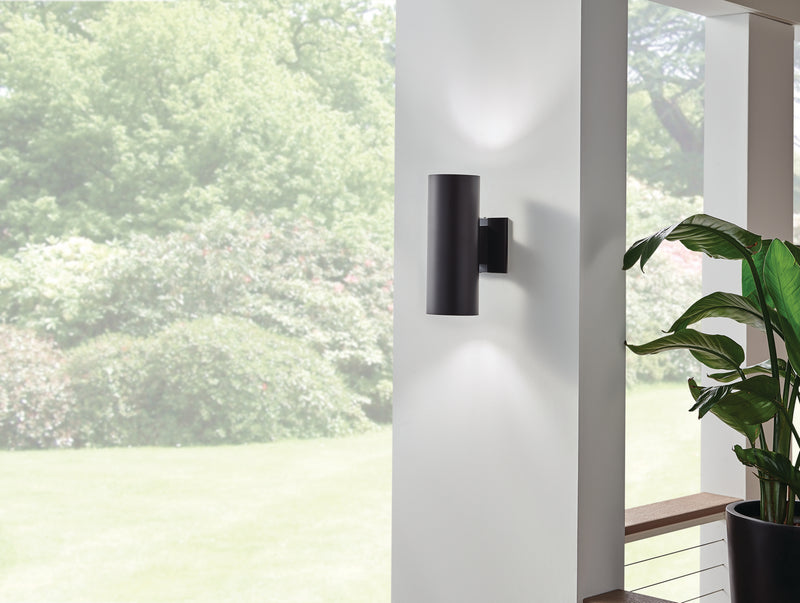 Kichler 9244BK Two Light Outdoor Wall Mount, Black
