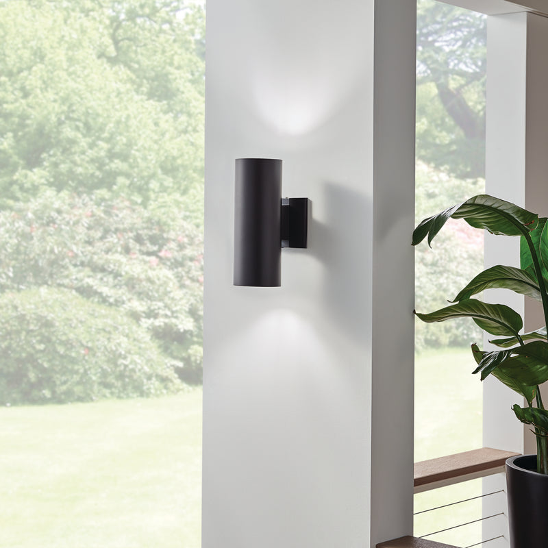 Kichler 9244BK Two Light Outdoor Wall Mount, Black