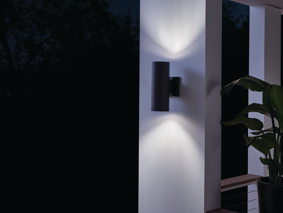 Kichler 9244BK Two Light Outdoor Wall Mount, Black