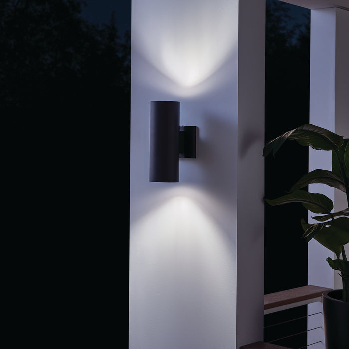 Kichler 9244BK Two Light Outdoor Wall Mount, Black
