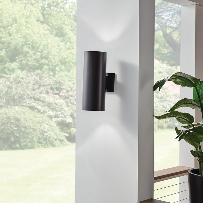 Kichler 9246BK Two Light Outdoor Wall Mount, Black