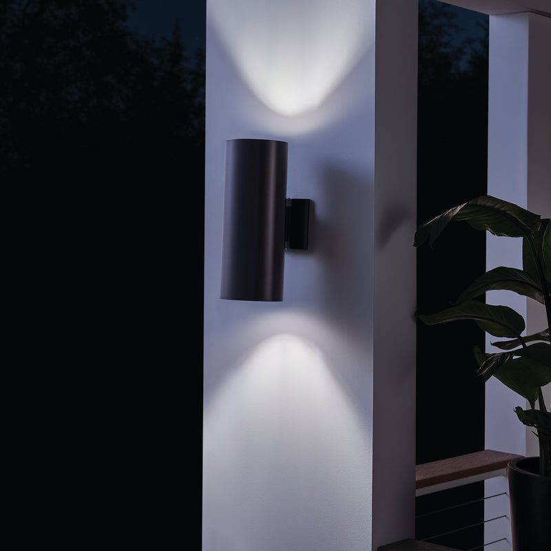Kichler 9246BK Two Light Outdoor Wall Mount, Black