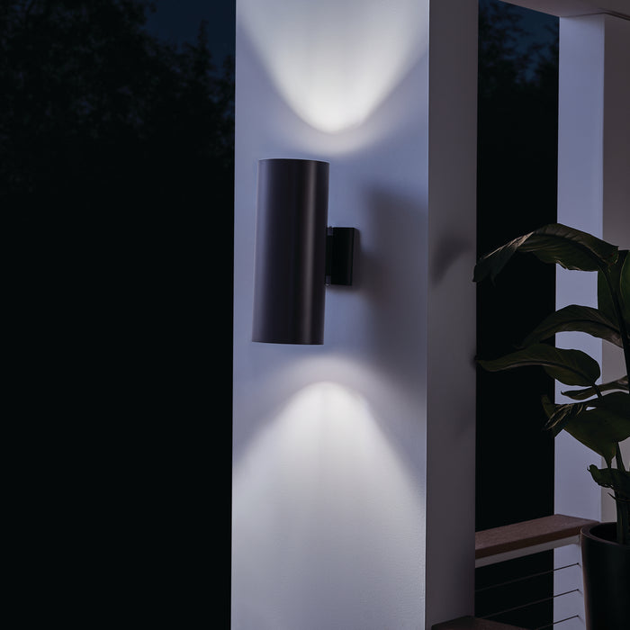 Kichler 9246BK Two Light Outdoor Wall Mount, Black