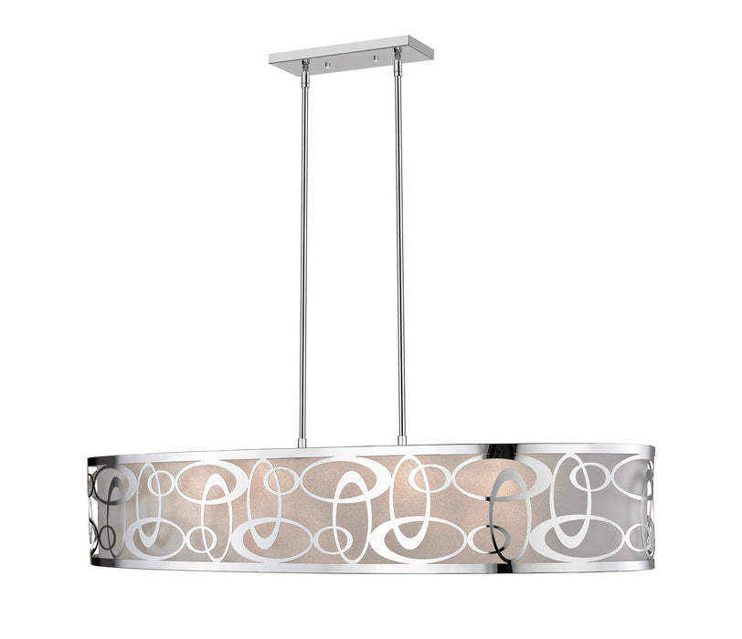 Z-Lite 195-45CH Six Light Linear Chandelier, Chrome