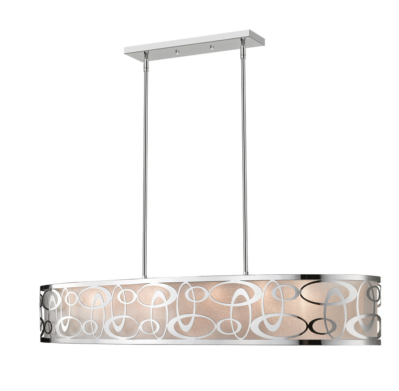 Z-Lite 195-55CH Eight Light Linear Chandelier, Chrome