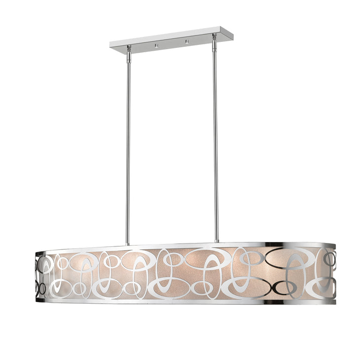 Z-Lite 195-55CH Eight Light Linear Chandelier, Chrome