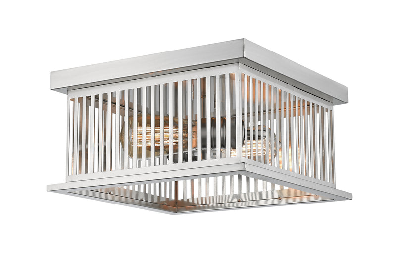 Z-Lite 333F2BN Two Light Flush Mount, Brushed Nickel