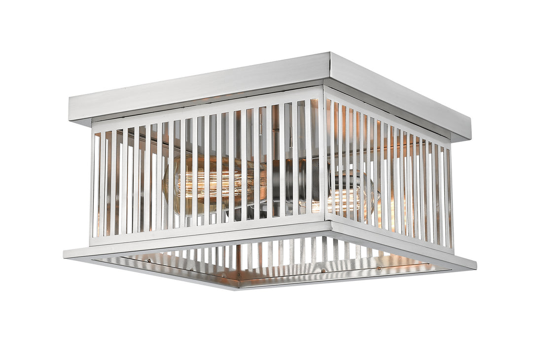 Z-Lite 333F2BN Two Light Flush Mount, Brushed Nickel