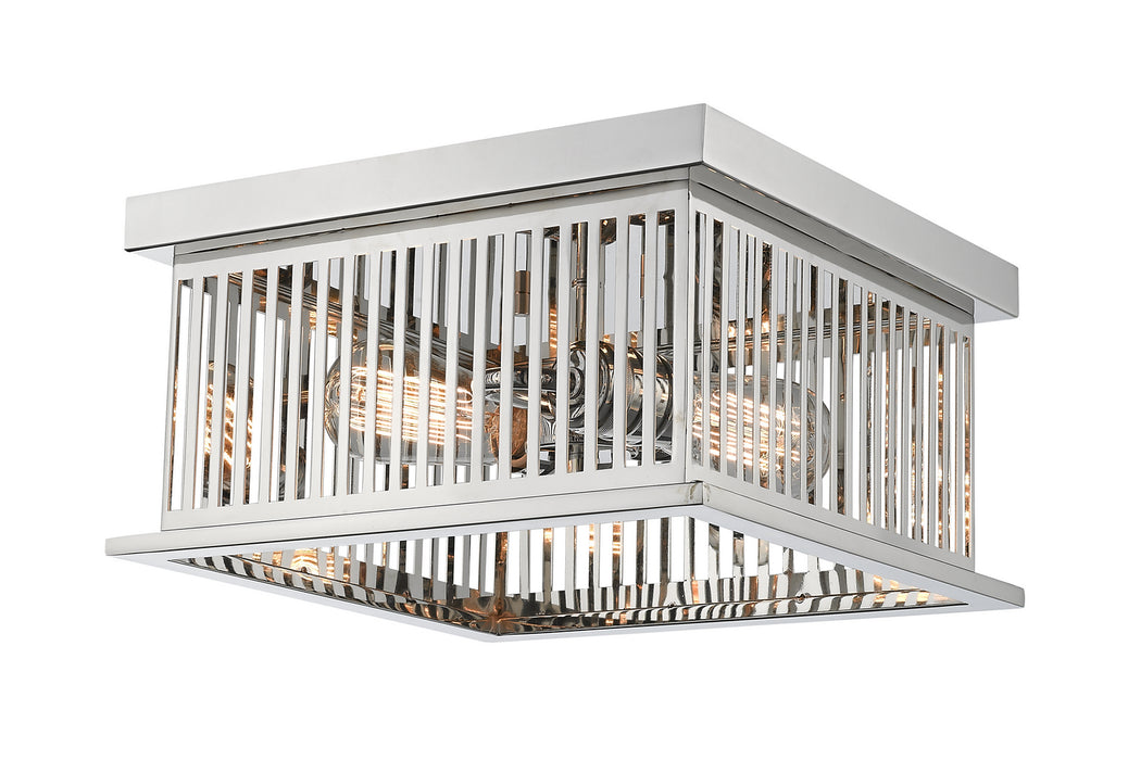 Z-Lite 333F2PN Two Light Flush Mount, Polished Nickel