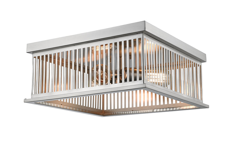 Z-Lite 333F3BN Three Light Flush Mount, Brushed Nickel