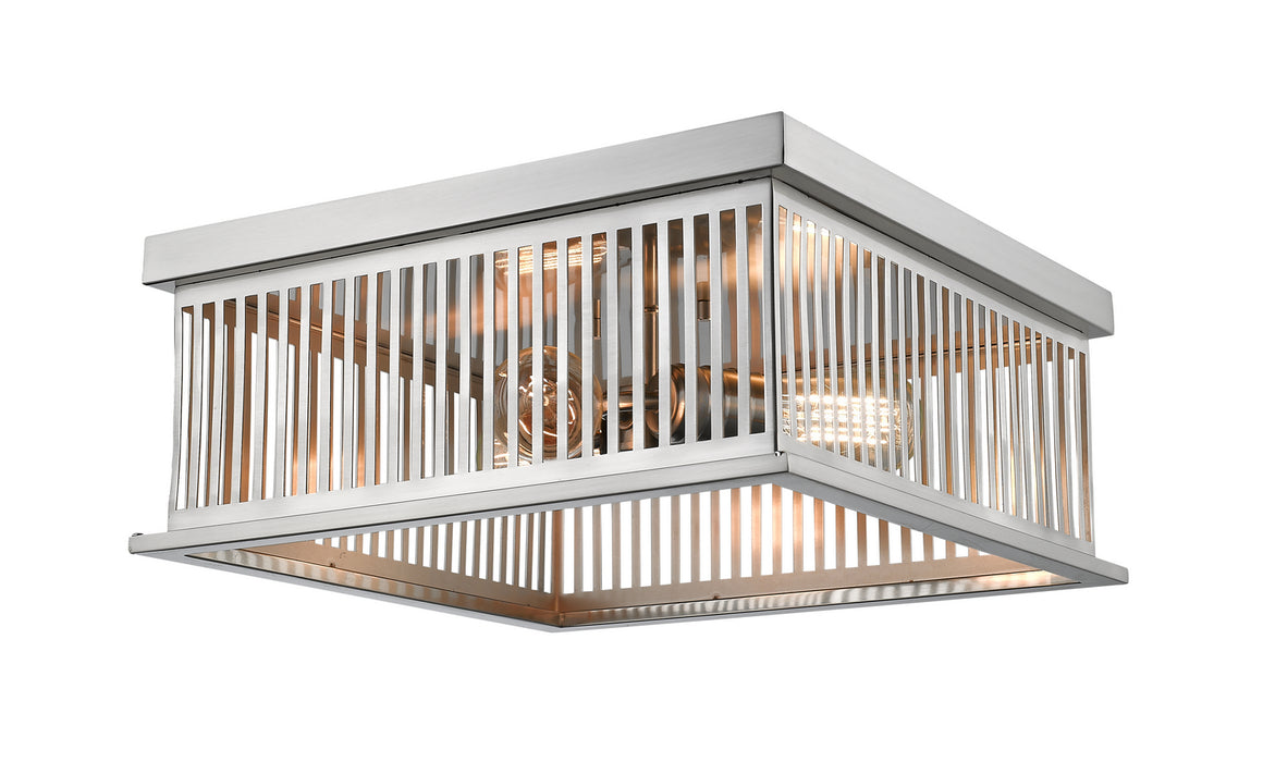 Z-Lite 333F3BN Three Light Flush Mount, Brushed Nickel