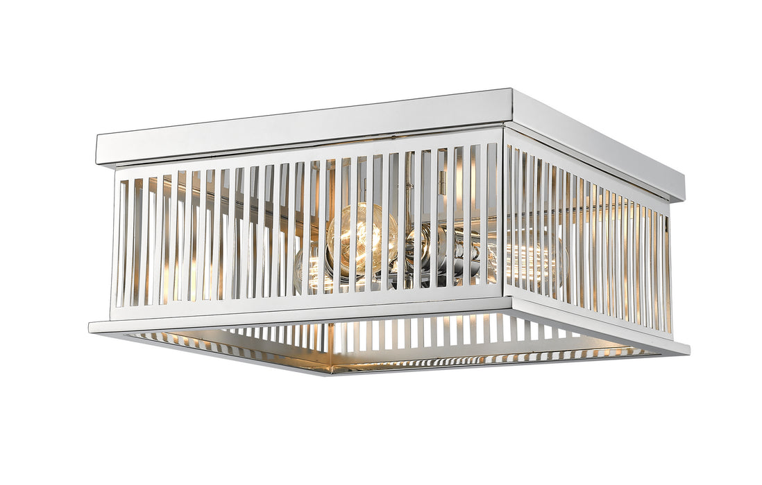 Z-Lite 333F3PN Three Light Flush Mount, Polished Nickel