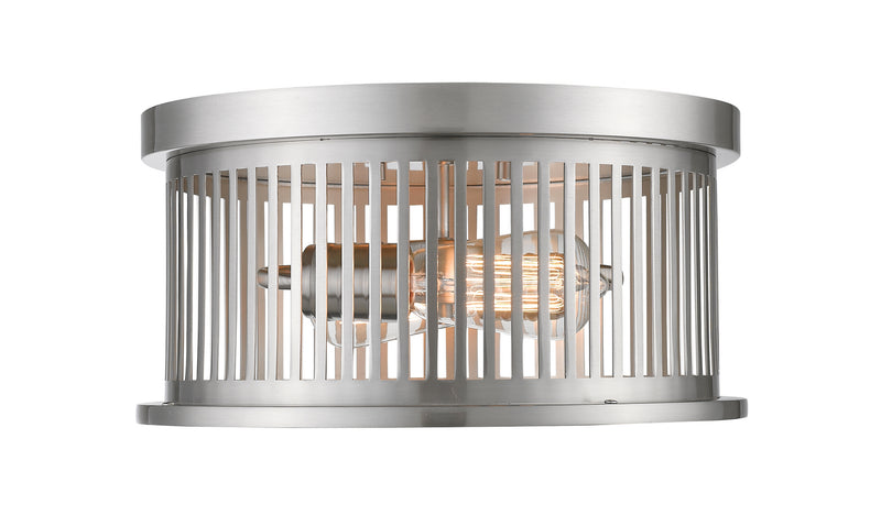 Z-Lite 334F2BN Two Light Flush Mount, Brushed Nickel