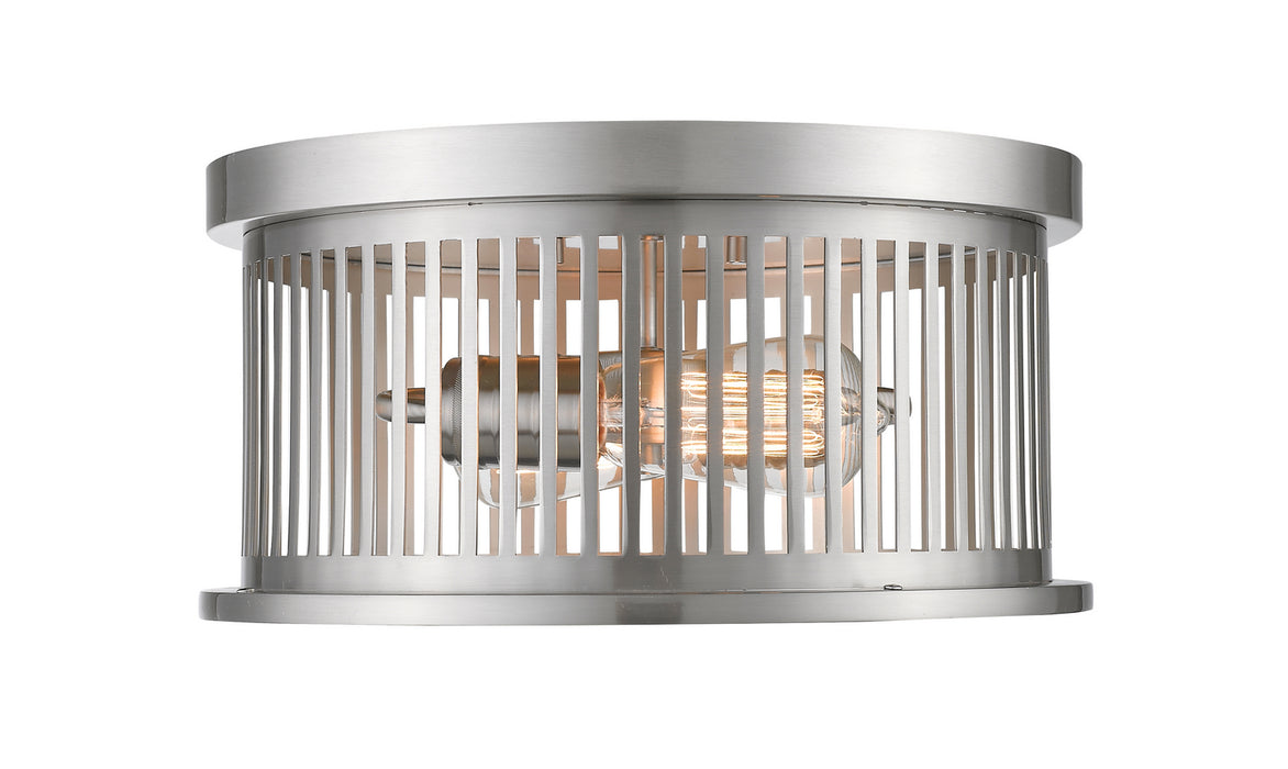 Z-Lite 334F2BN Two Light Flush Mount, Brushed Nickel