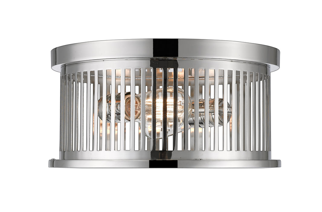 Z-Lite 334F2PN Two Light Flush Mount, Polished Nickel