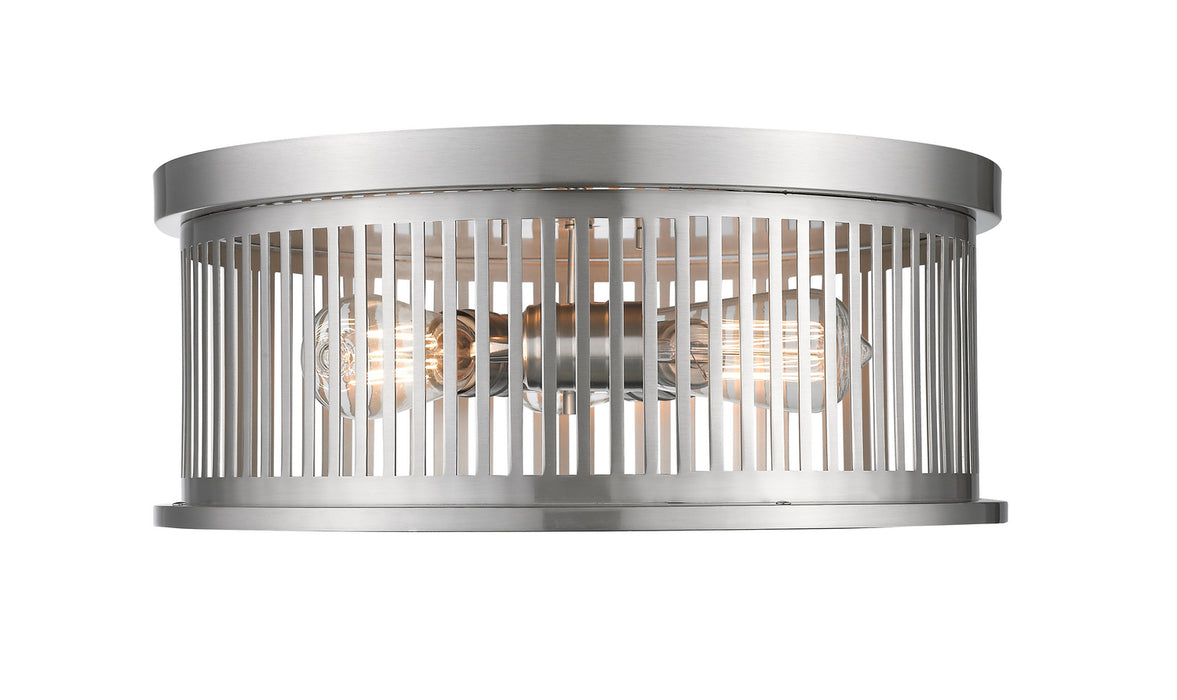 Z-Lite 334F3BN Three Light Flush Mount, Brushed Nickel