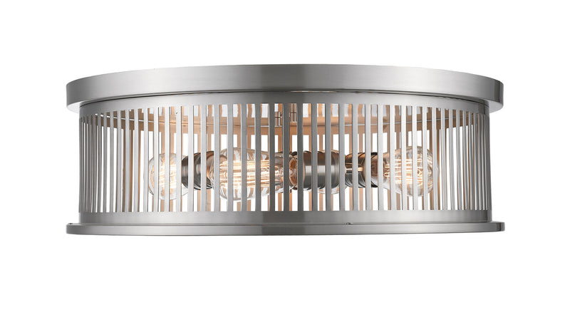 Z-Lite 334F4BN Four Light Flush Mount, Brushed Nickel