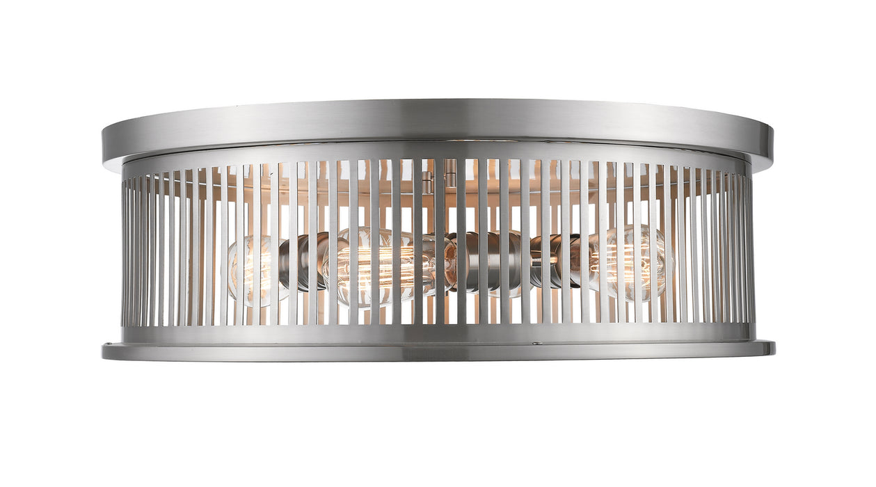 Z-Lite 334F4BN Four Light Flush Mount, Brushed Nickel