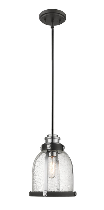 Z-Lite 337MP-MB+CH One Light Pendant, Matte Black + Chrome