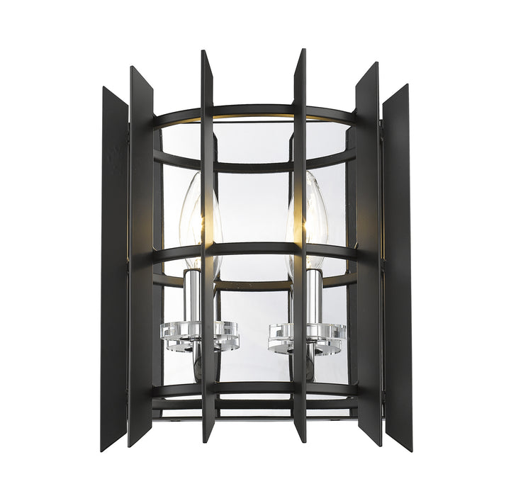 Z-Lite 338-2S-MB+CH Two Light Wall Sconce, Chrome