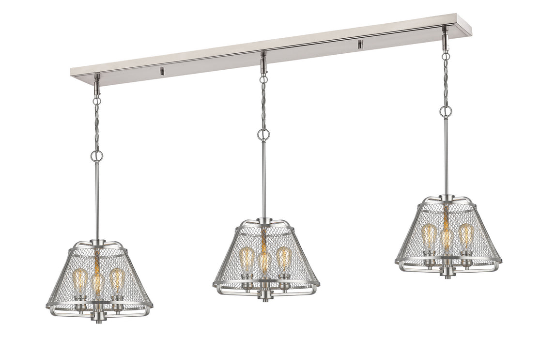 Z-Lite 451-16-3BN Nine Light Linear Chandelier, Brushed Nickel