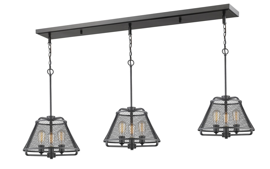 Z-Lite 451-16-3BRZ Nine Light Linear Chandelier, Bronze