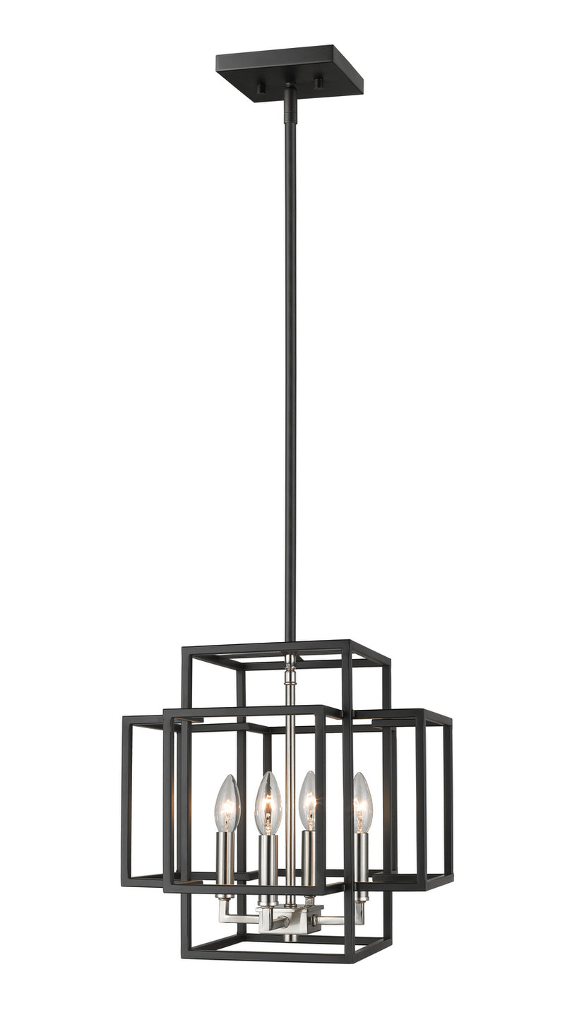 Z-Lite 454-14BK-BN Four Light Pendant, Black + Brushed Nickel