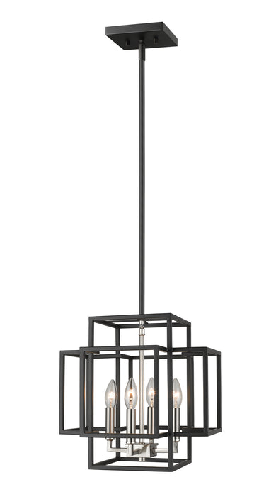 Z-Lite 454-14BK-BN Four Light Pendant, Black + Brushed Nickel