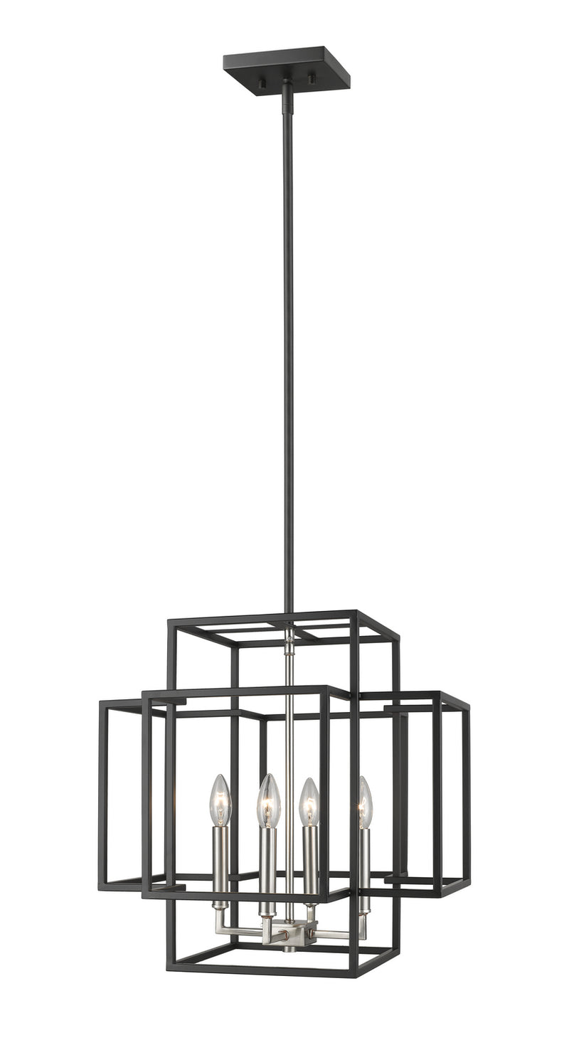 Z-Lite 454-18BK-BN Four Light Chandelier, Black + Brushed Nickel