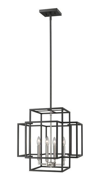 Z-Lite 454-18BK-BN Four Light Chandelier, Black + Brushed Nickel