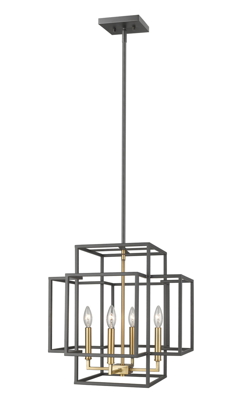 Z-Lite 454-18BRZ-OBR Four Light Chandelier, Bronze + Olde Brass