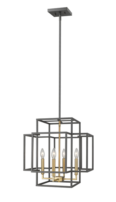 Z-Lite 454-18BRZ-OBR Four Light Chandelier, Bronze + Olde Brass