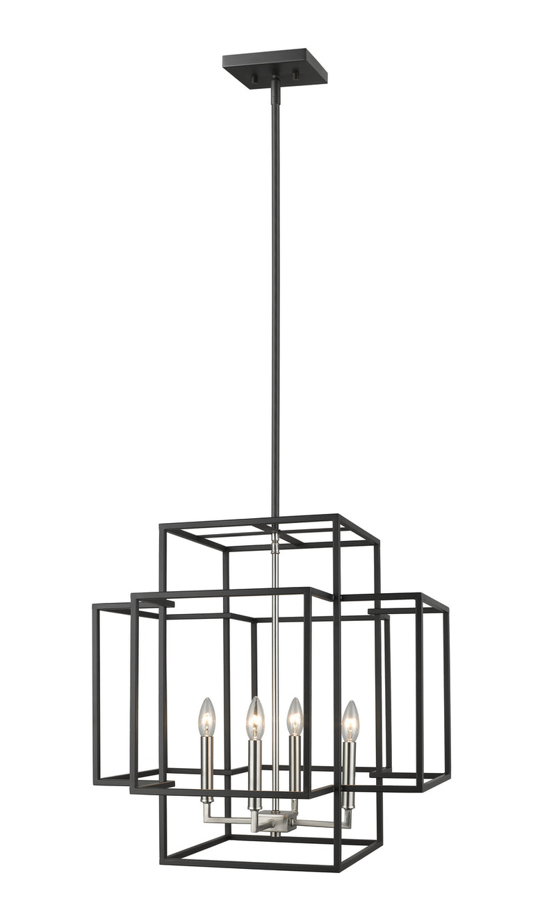 Z-Lite 454-22BK-BN Four Light Chandelier, Black + Brushed Nickel