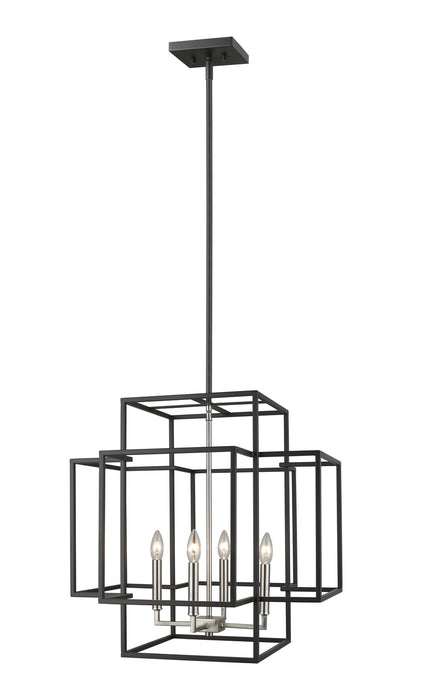 Z-Lite 454-22BK-BN Four Light Chandelier, Black + Brushed Nickel