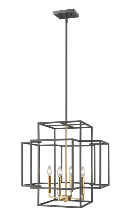 Z-Lite 454-22BRZ-OBR Four Light Chandelier, Bronze + Olde Brass