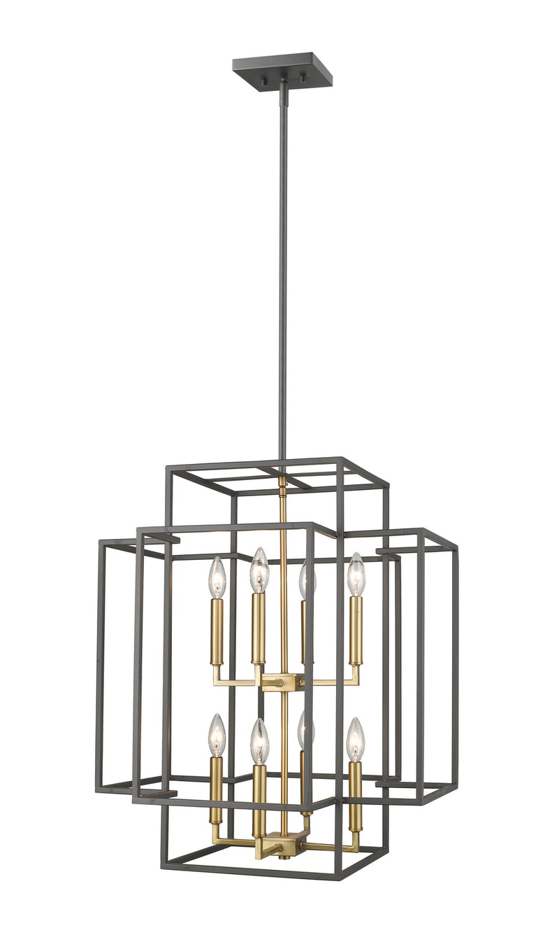 Z-Lite 454-28BRZ-OBR Eight Light Chandelier, Bronze + Olde Brass