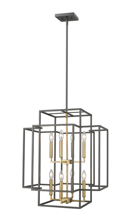 Z-Lite 454-28BRZ-OBR Eight Light Chandelier, Bronze + Olde Brass