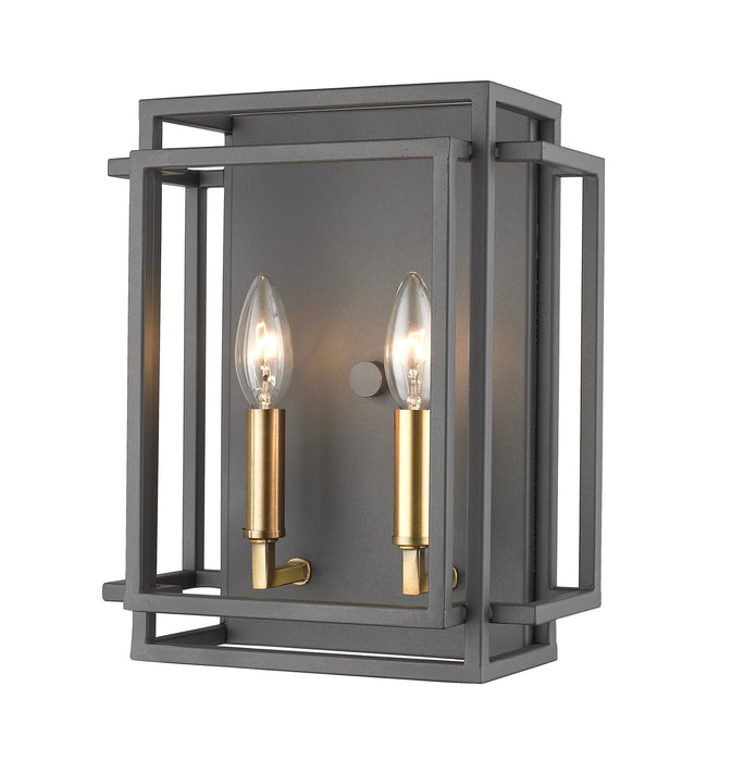 Z-Lite 454-2S-BRZ-OBR Two Light Wall Sconce, Bronze + Olde Brass